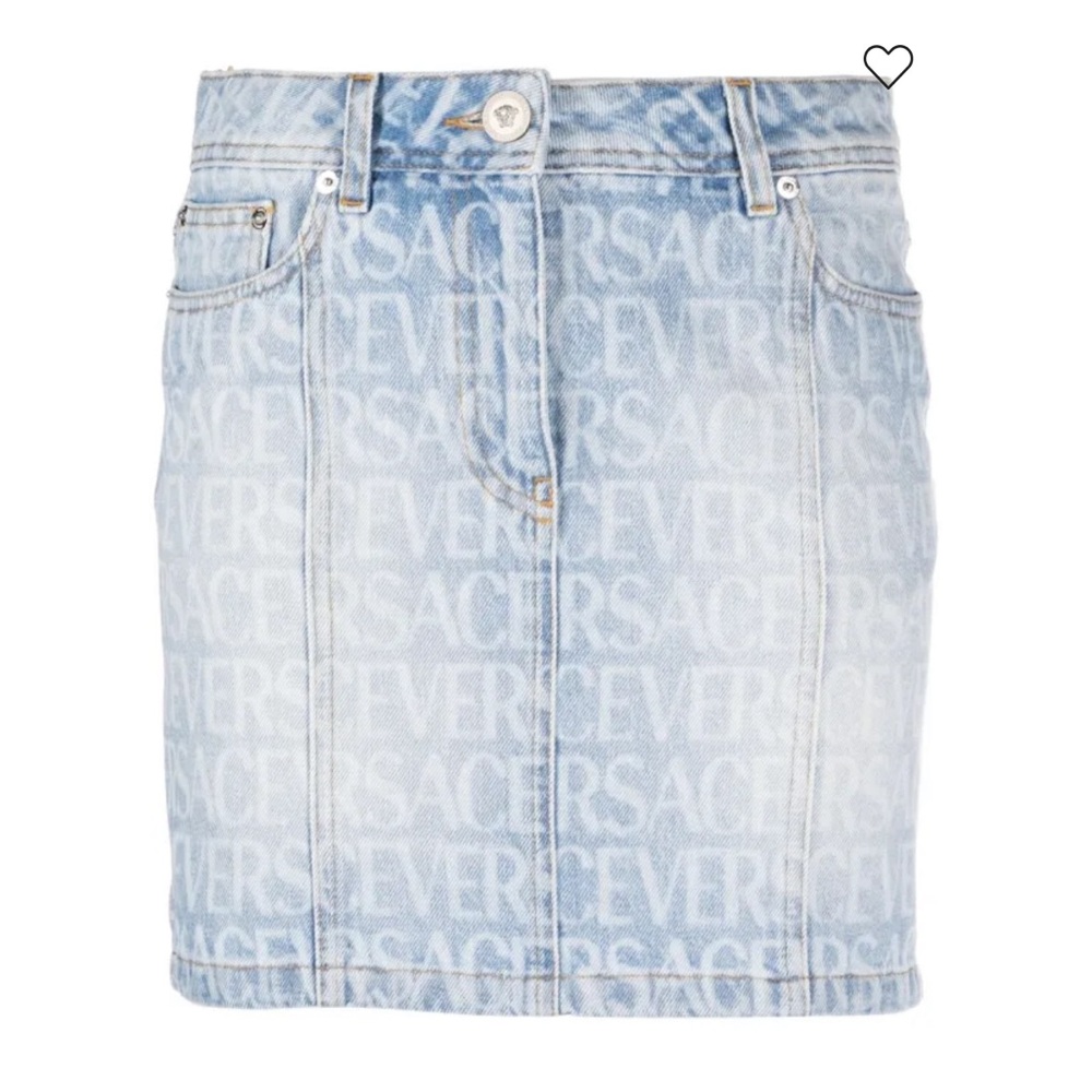Versace Allover denim miniskirt